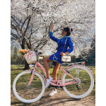 Dámsky retro bicykel 28" Lavida 7-prevodový [A] Ružový, biele kolesá